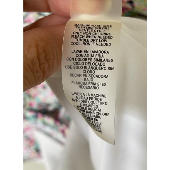 Guess Fit and Flare Zipper Mini Dress White Multi Color Size 2 - Picture 9 of 9